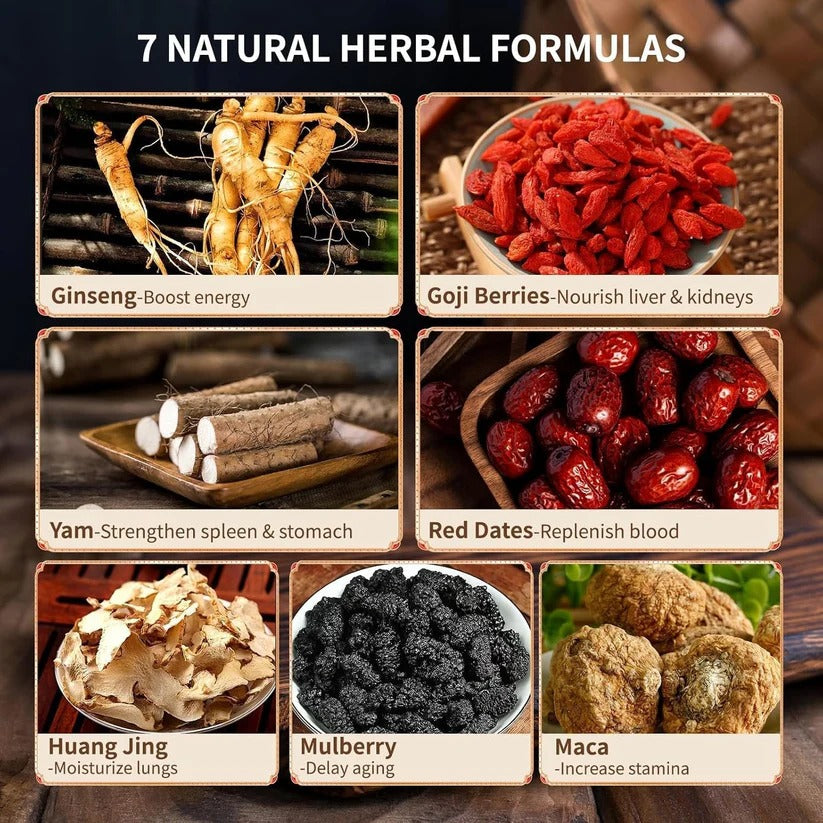 🌿 Newyuo® Ginseng & Mulberry Herbal Tea – Natural Energy & Balance in Every Cup